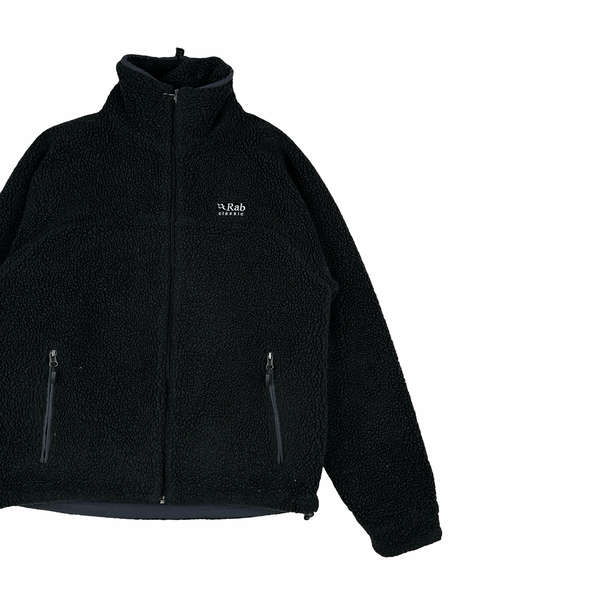 RAB Classic Black Zipped Fleece Hoodie - Medium