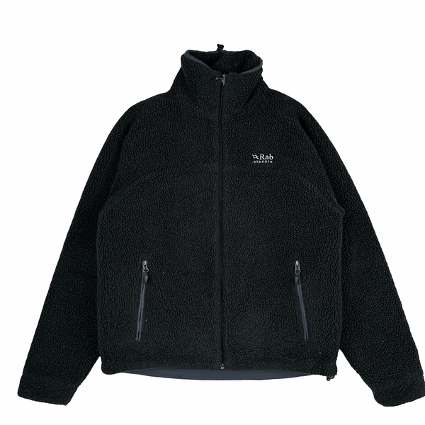 RAB Classic Black Zipped Fleece Hoodie - Medium