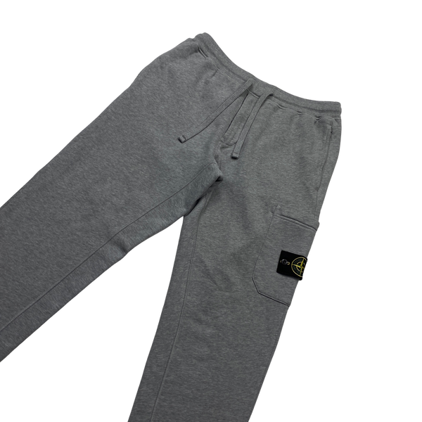 Stone Island 2021 Grey Thick Cotton Joggers - Large