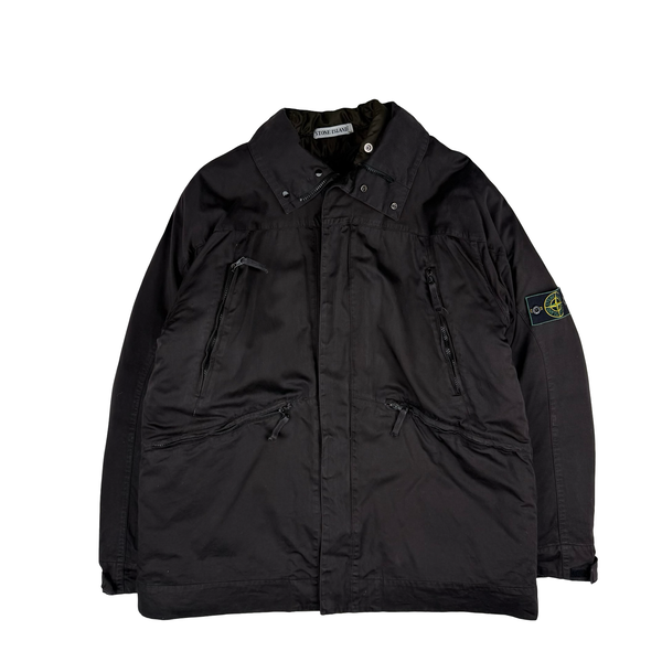 Stone Island 1998 Black Vintage Dutch Rope Lined Zip Jacket - XL