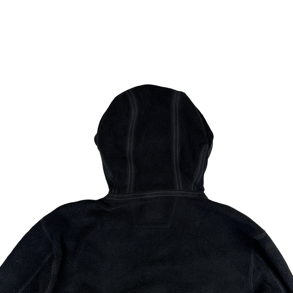 CP Company Black Teddy Fleece Goggle Hoodie Jumper - Medium