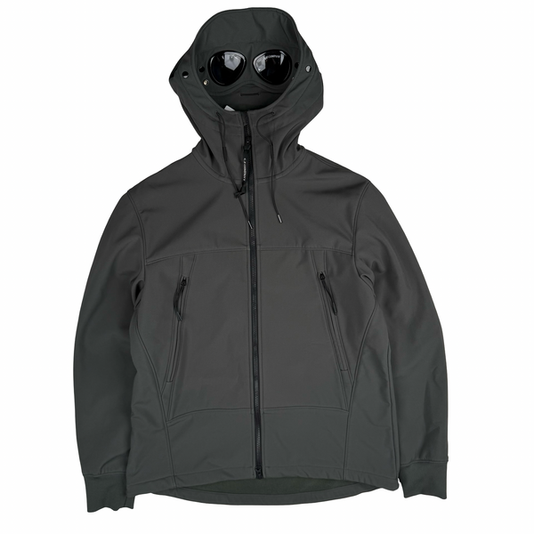 CP Company Grey Fleece Lined Soft Shell Lens Jacket - Medium (48)