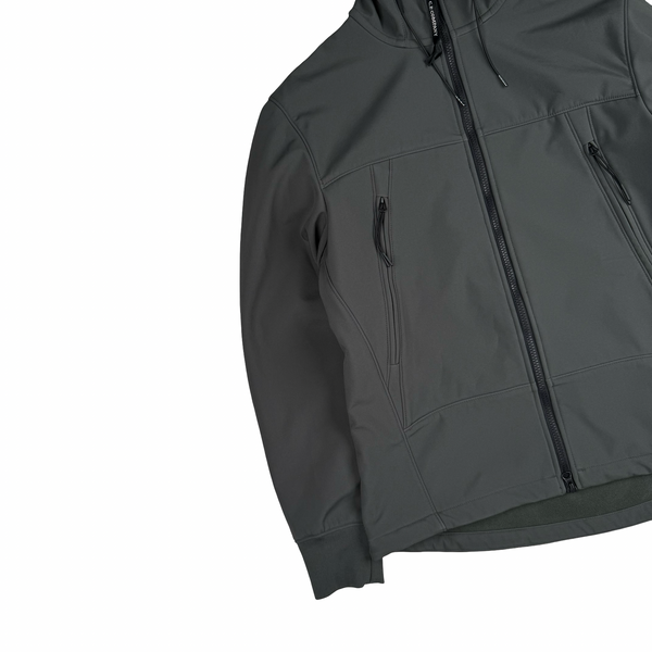 CP Company Grey Fleece Lined Soft Shell Lens Jacket - Medium (48)