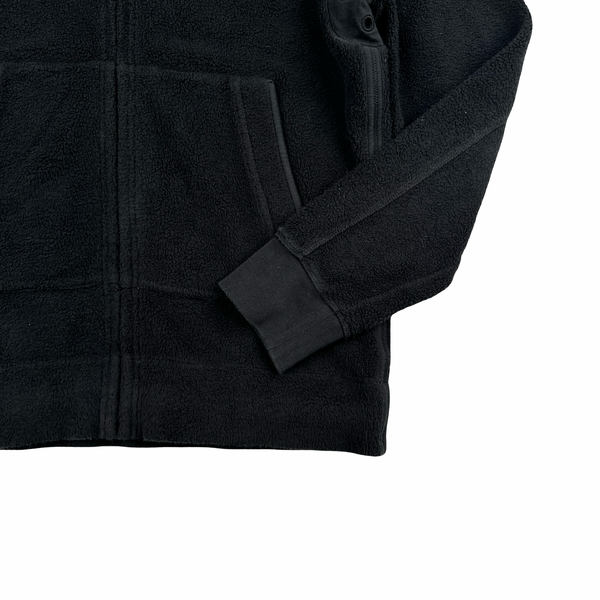 CP Company Black Teddy Fleece Goggle Hoodie Jumper - Medium