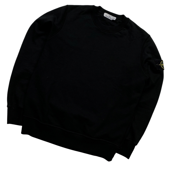 Stone Island 2022 Black Cotton Crewneck Sweatshirt - Small