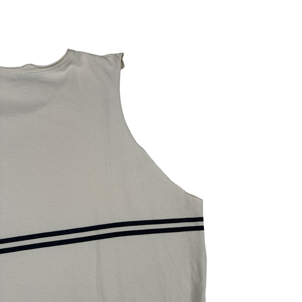 Stone Island 90's Marina Stripped Cream Vintage Cotton Vest - Large