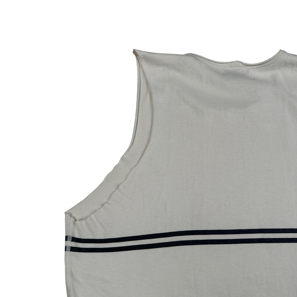 Stone Island 90's Marina Stripped Cream Vintage Cotton Vest - Large