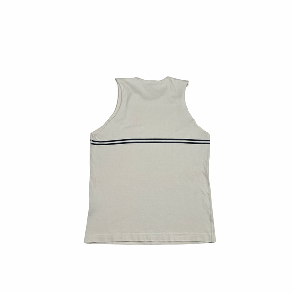 Stone Island 90's Marina Stripped Cream Vintage Cotton Vest - Large