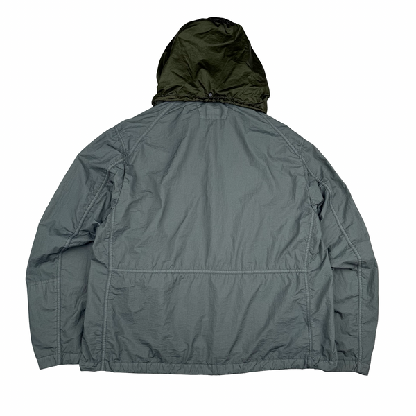 CP Company Grey/Green Taylon L La Mile Goggle Jacket - Large