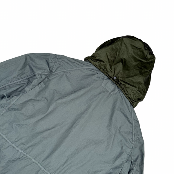 CP Company Grey/Green Taylon L La Mile Goggle Jacket - Large