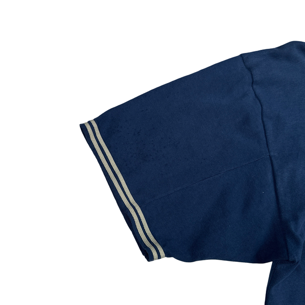 Stone Island Navy Spellout Vintage Cotton T Shirt - Large