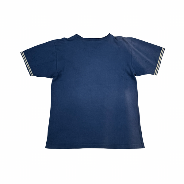 Stone Island Navy Spellout Vintage Cotton T Shirt - Large