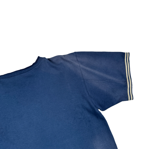 Stone Island Navy Spellout Vintage Cotton T Shirt - Large