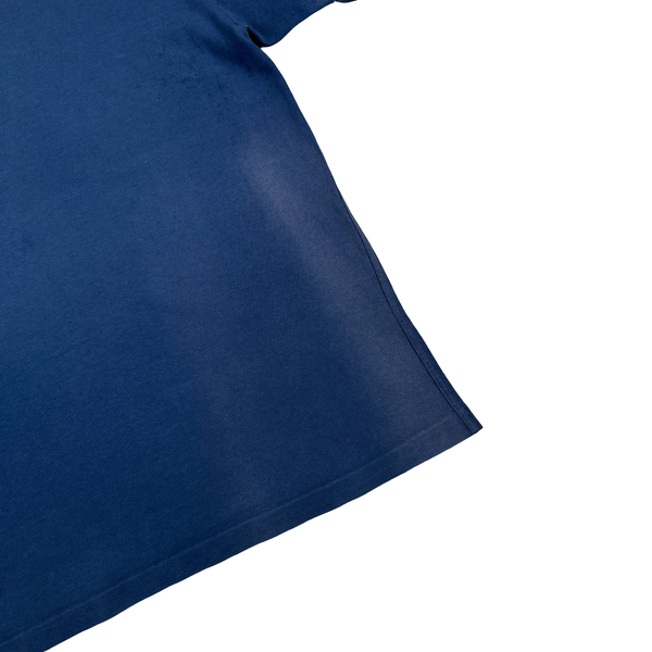 Stone Island Navy Spellout Vintage Cotton T Shirt - Large