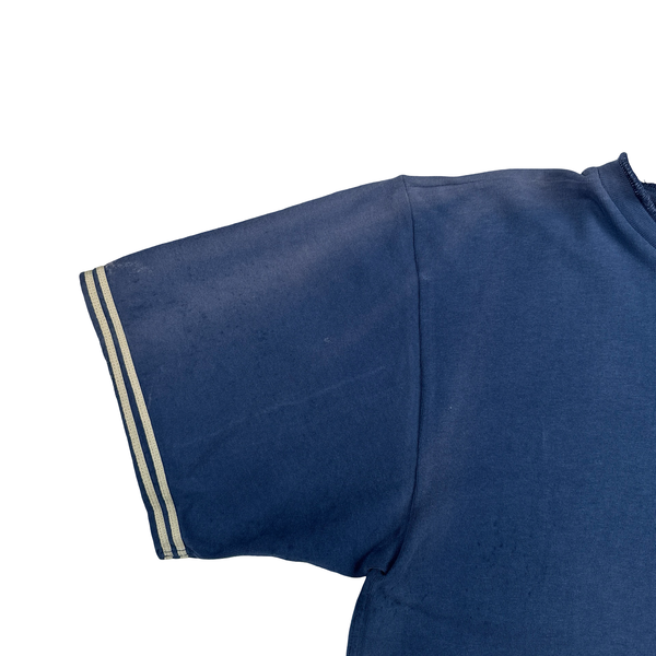 Stone Island Navy Spellout Vintage Cotton T Shirt - Large