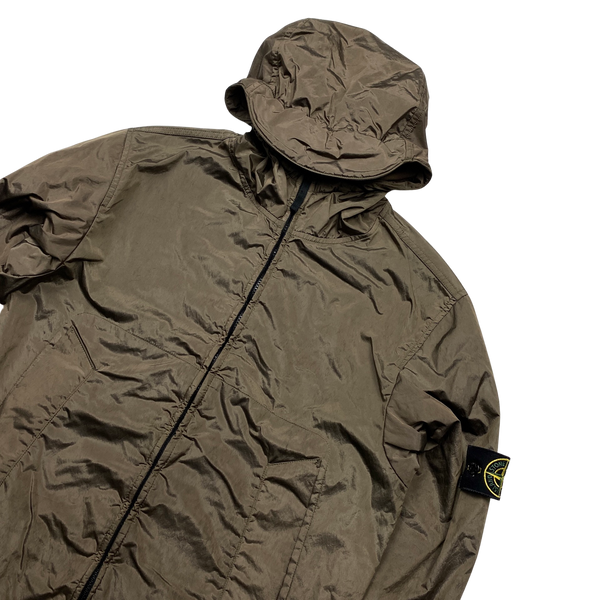 Stone Island 2005 Olive Velvet Lined Shimmer Jacket - Medium