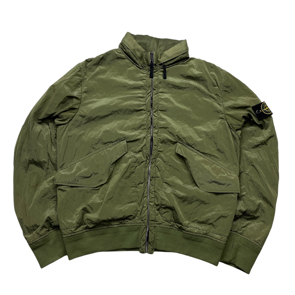 Stone Island 2009 Olive Nylon Metal Bomber Jacket - XL