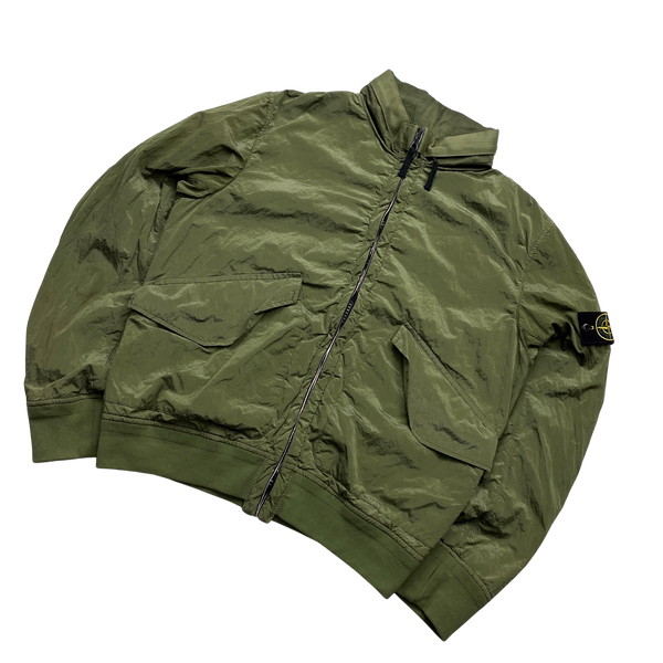 Stone Island 2009 Olive Nylon Metal Bomber Jacket - XL
