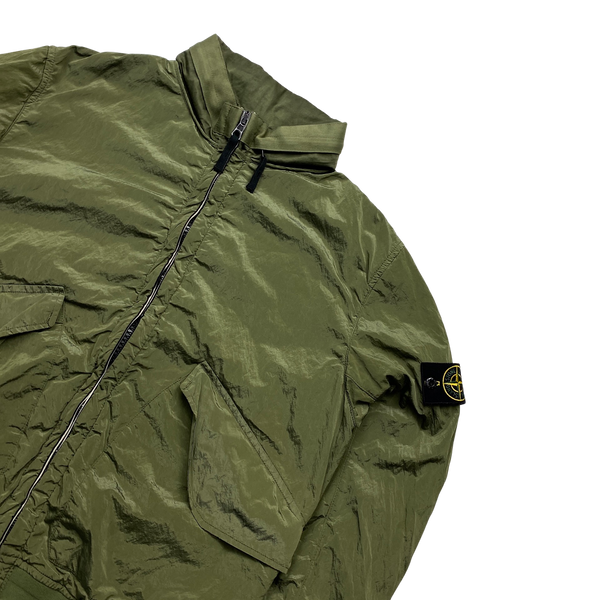 Stone Island 2009 Olive Nylon Metal Bomber Jacket - XL