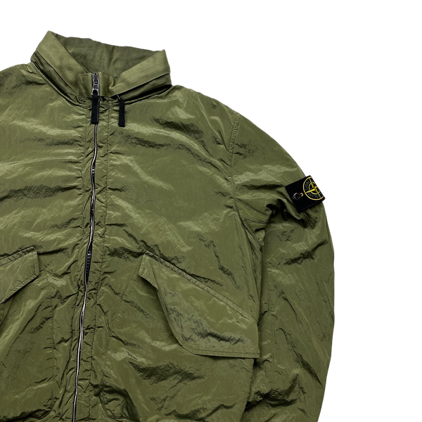 Stone Island 2009 Olive Nylon Metal Bomber Jacket - XL
