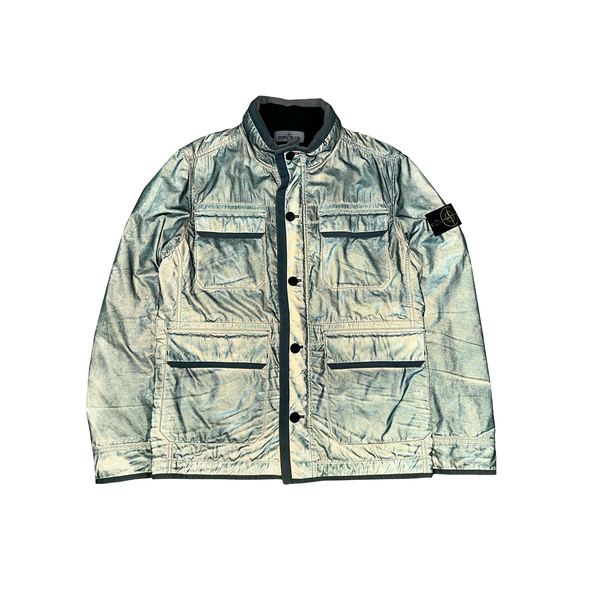 Stone Island 2012 Blue Liquid Reflective Field Jacket - Large