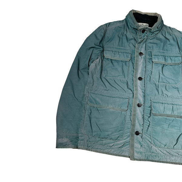 Stone Island 2012 Blue Liquid Reflective Field Jacket - Large