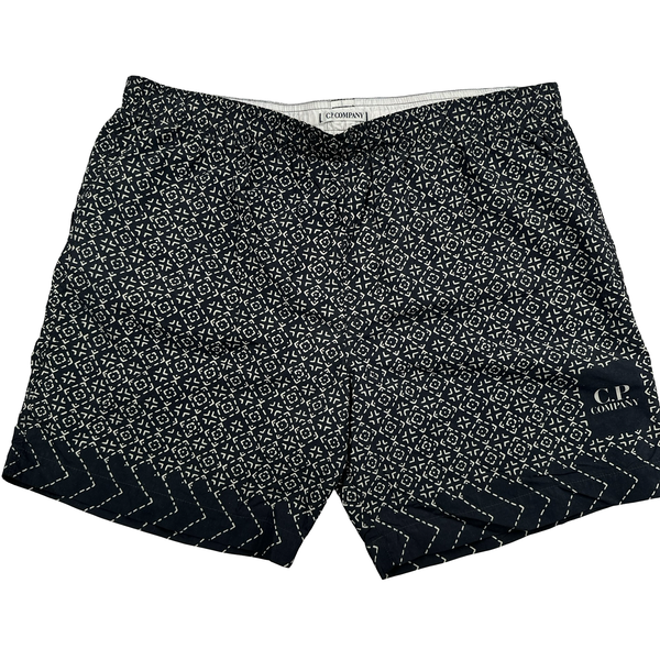 Cp Company Patterned Spellout Swim Shorts - Large