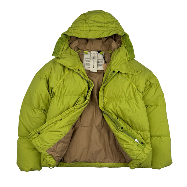 Ten C Yellow-green Nylon Tactel Hooded Artic Down Parka Jacket - Small (46)