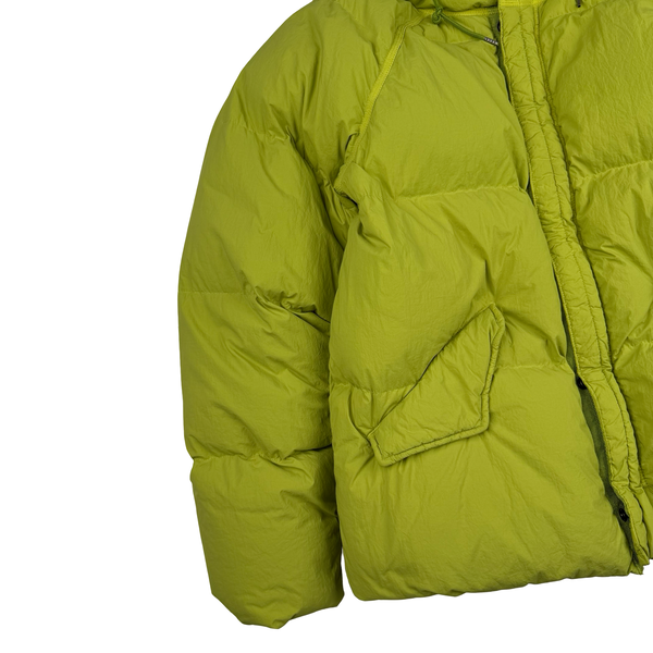 Ten C Yellow-green Nylon Tactel Hooded Artic Down Parka Jacket - Small (46)