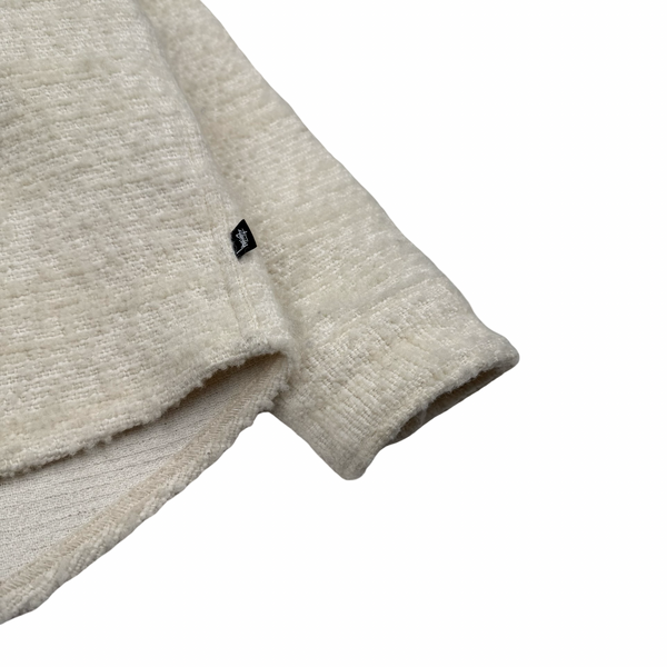 Stussy Wool Blend Textured Cream Overshirt - Large
