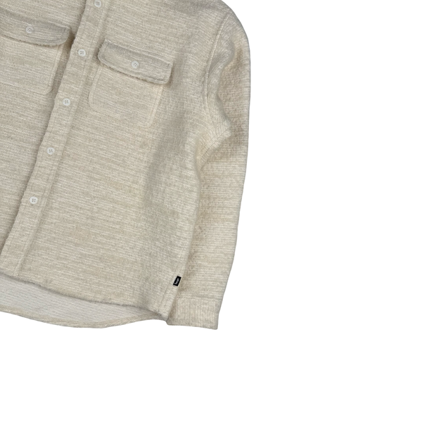Stussy Wool Blend Textured Cream Overshirt - Large