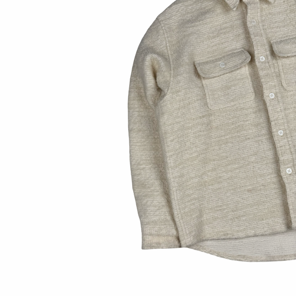 Stussy Wool Blend Textured Cream Overshirt - Large