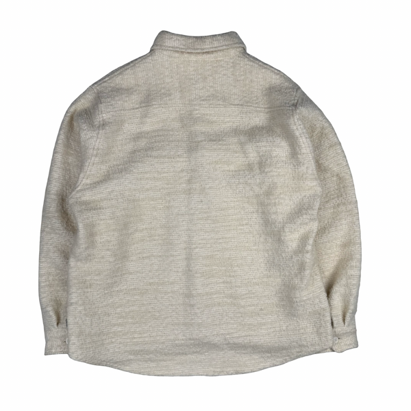 Stussy Wool Blend Textured Cream Overshirt - Large