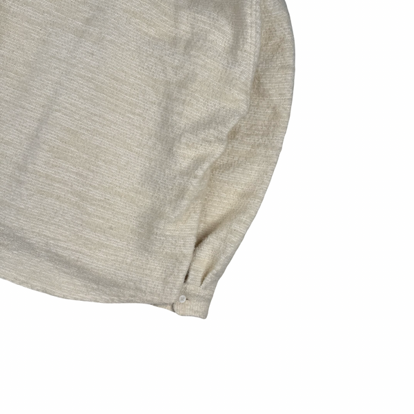 Stussy Wool Blend Textured Cream Overshirt - Large