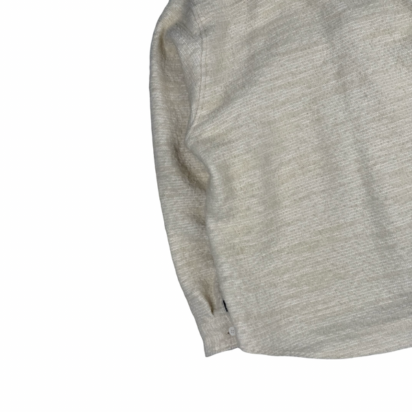 Stussy Wool Blend Textured Cream Overshirt - Large