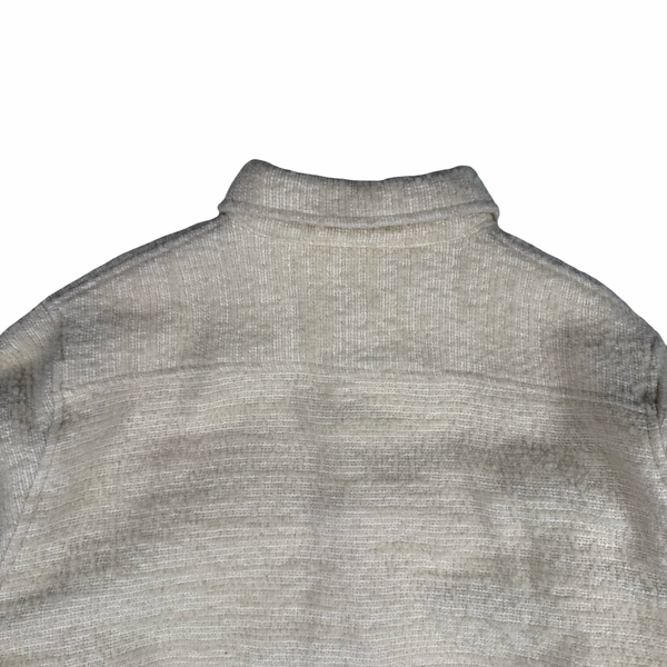 Stussy Wool Blend Textured Cream Overshirt - Large