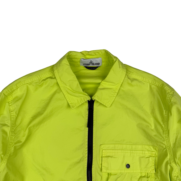 Stone Island 2022 Yellow Cotton Full Zipped Overshirt - Large