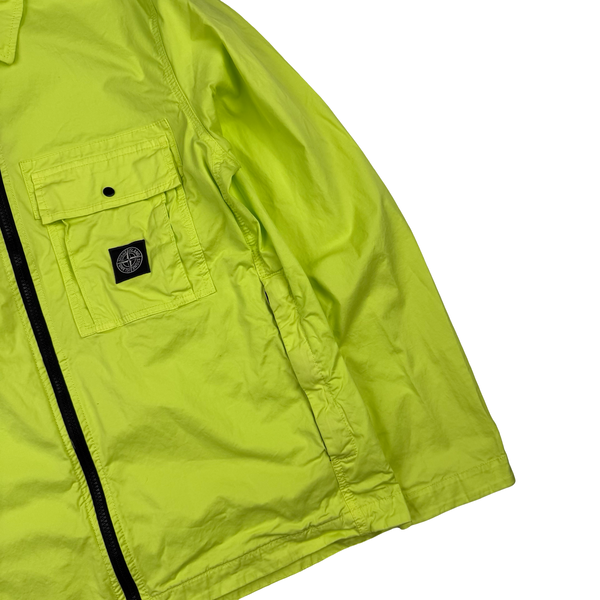 Stone Island 2022 Yellow Cotton Full Zipped Overshirt - Large