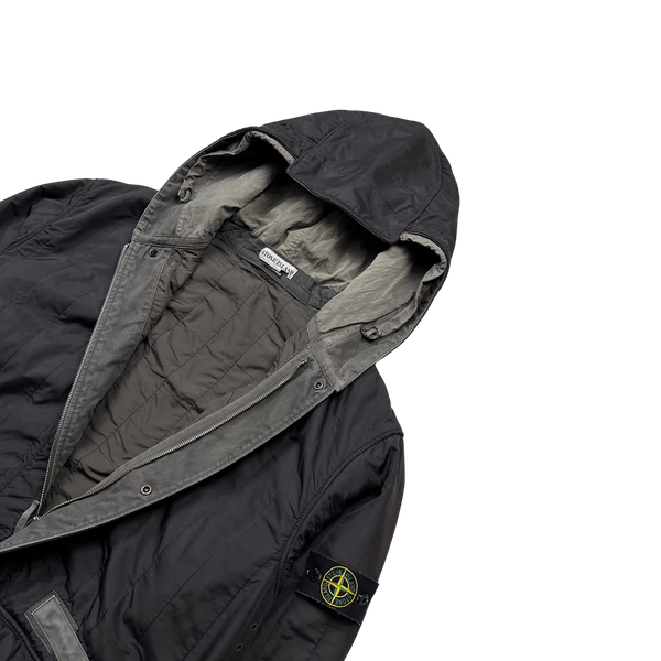 Stone Island 2001 Vintage Quilted Hooded Parka Jacket - XXL