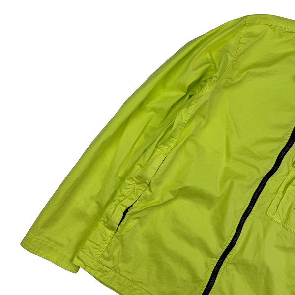 Stone Island 2022 Yellow Cotton Full Zipped Overshirt - Large