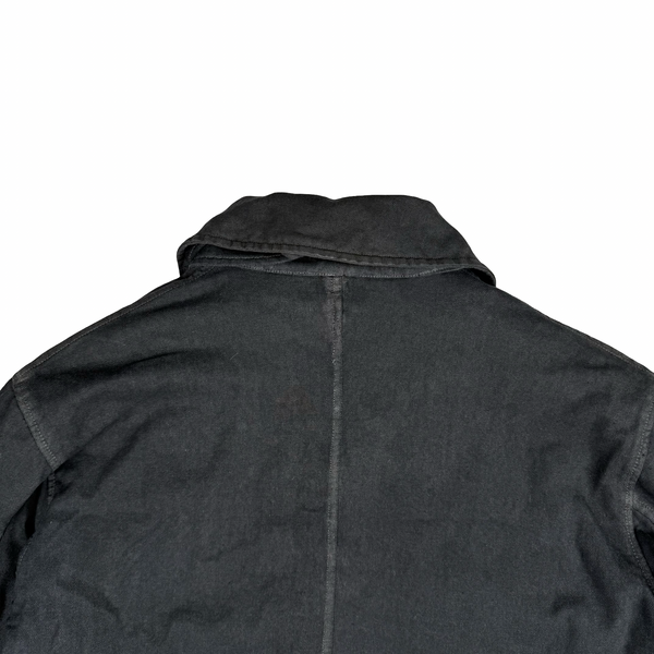 Stone Island Black Vintage 1996 Fleece Lined Cotton Button Jacket - Large