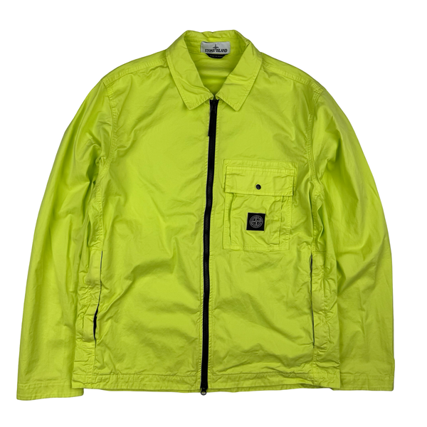Stone Island 2022 Yellow Cotton Full Zipped Overshirt - Large