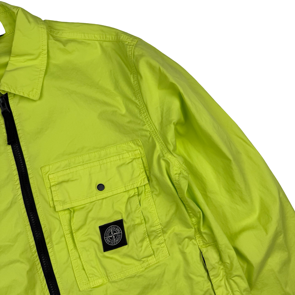 Stone Island 2022 Yellow Cotton Full Zipped Overshirt - Large