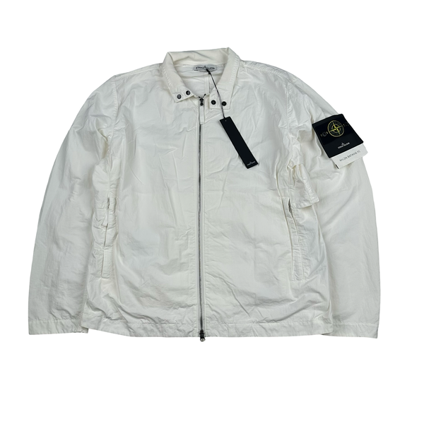 Stone Island 2021 White Nylon Batavia TC Lightweight Zipped Jacket - Large