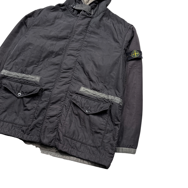 Stone Island 2001 Vintage Quilted Hooded Parka Jacket - XXL