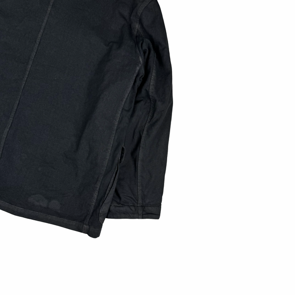 Stone Island Black Vintage 1996 Fleece Lined Cotton Button Jacket - Large
