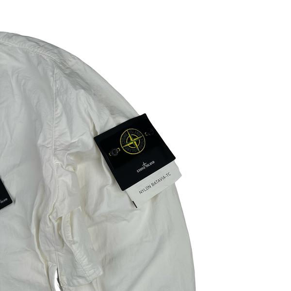 Stone Island 2021 White Nylon Batavia TC Lightweight Zipped Jacket - Large