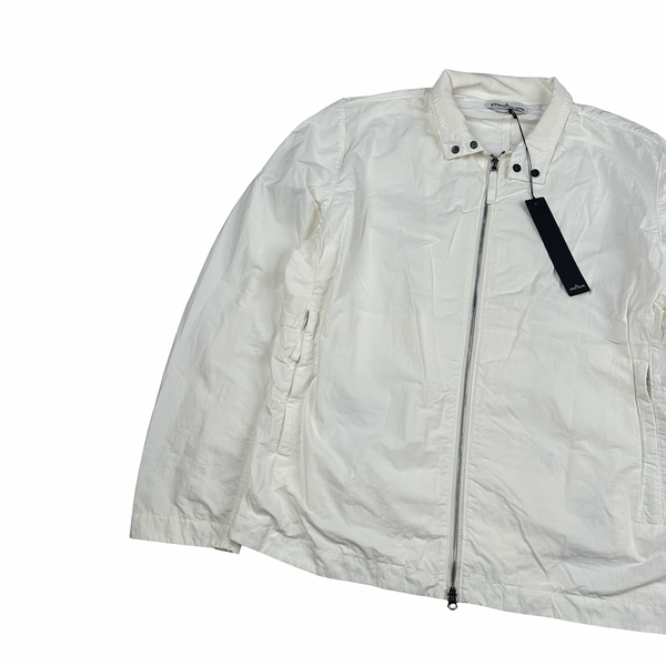 Stone Island 2021 White Nylon Batavia TC Lightweight Zipped Jacket - Large