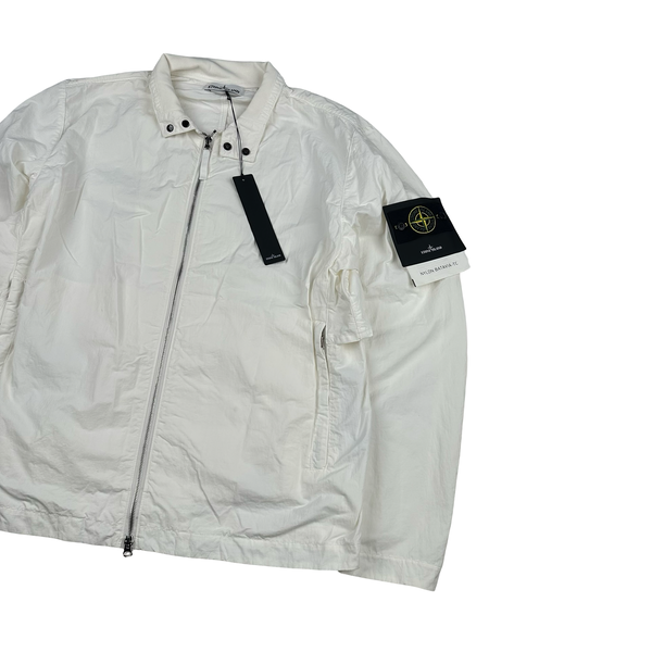Stone Island 2021 White Nylon Batavia TC Lightweight Zipped Jacket - Large