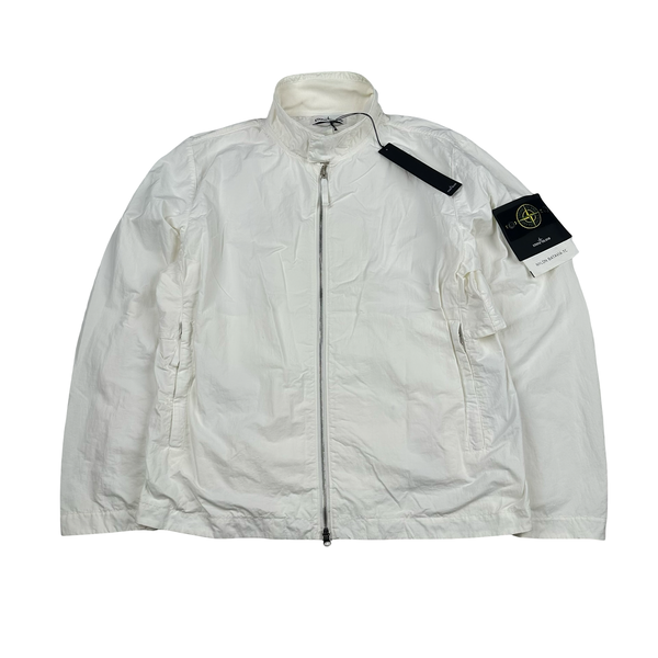 Stone Island 2021 White Nylon Batavia TC Lightweight Zipped Jacket - Large